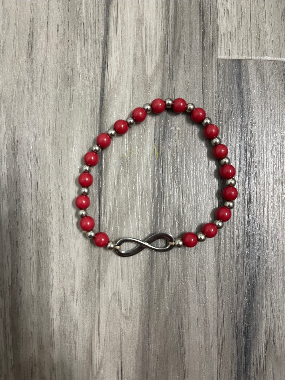 Red Beaded Infinity Bracelet - Women Jewelry